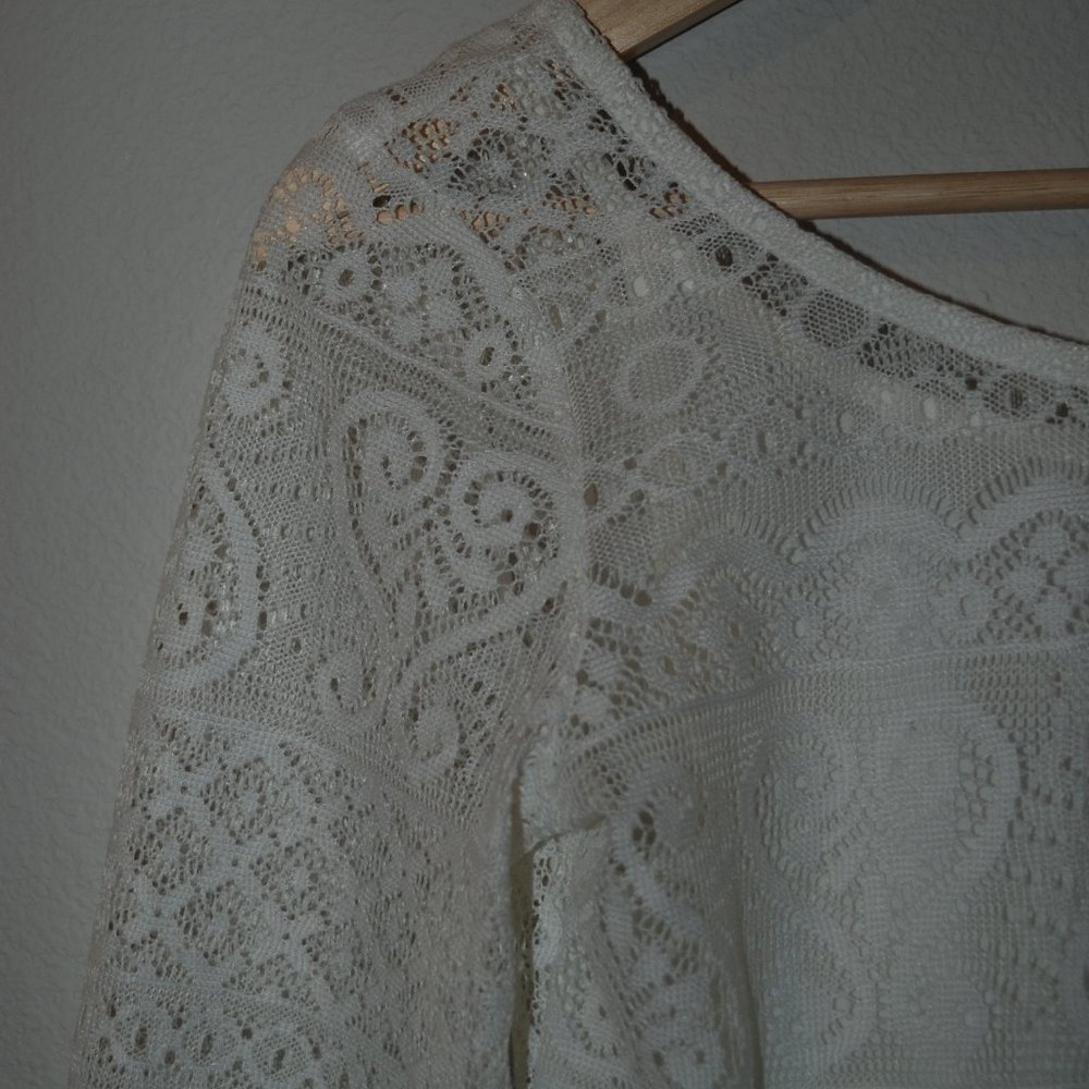 h&m white lace dress xs